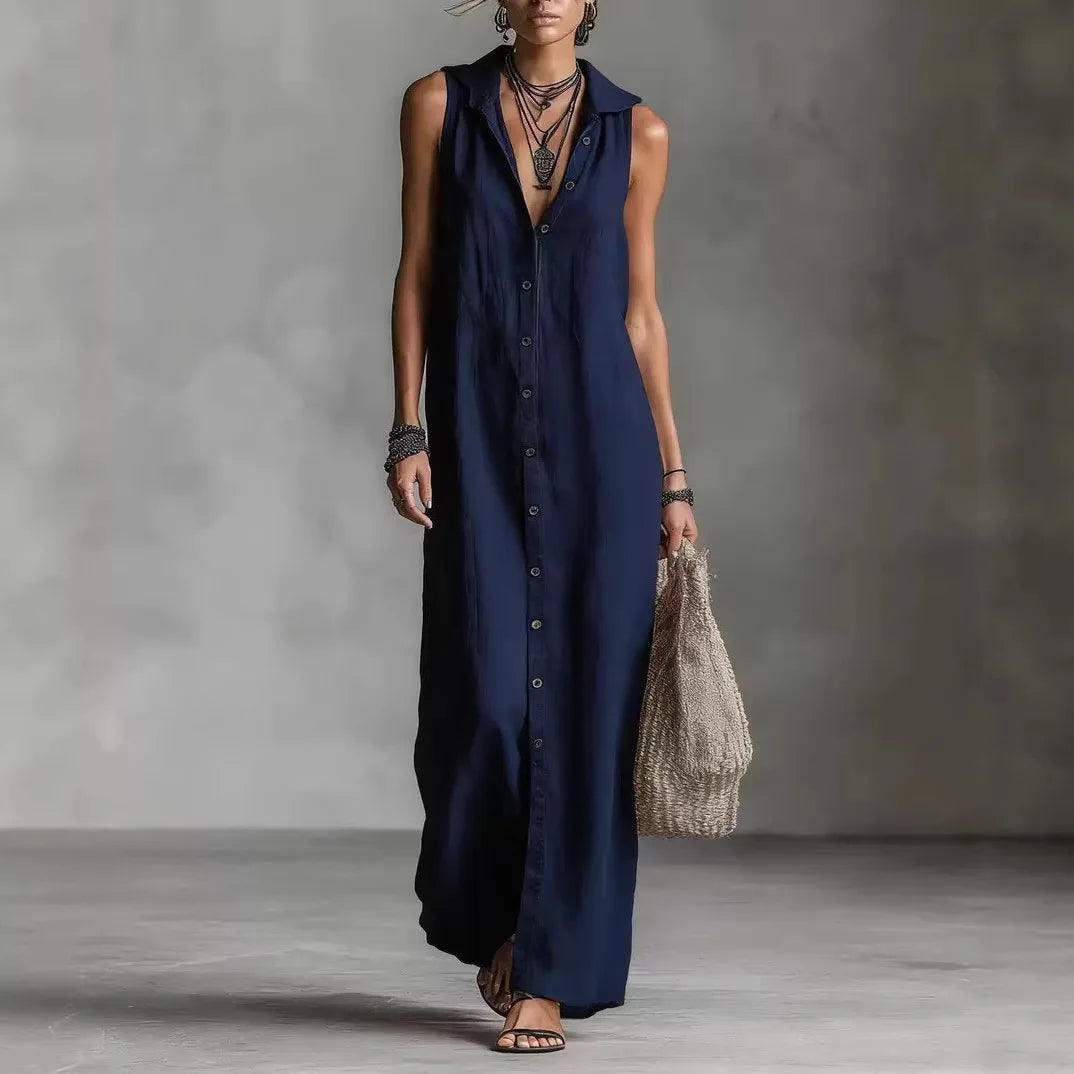 Penélope | Elegant and Casual Midi Dress with V-Neck