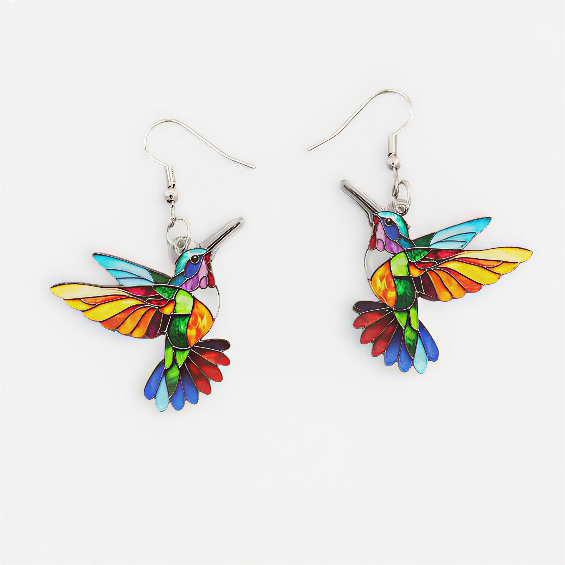 Acrylic Hummingbird Earrings and Necklace Set