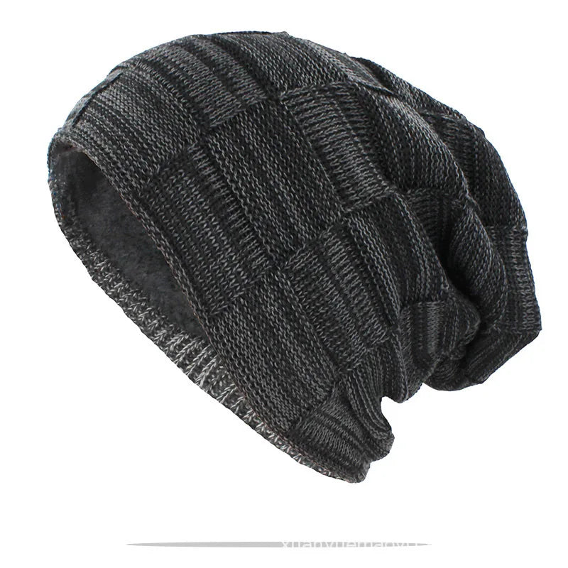 Unisex Textured Slouchy Knit Beanie β Stretch Winter Hat with Relaxed Patchwork Design