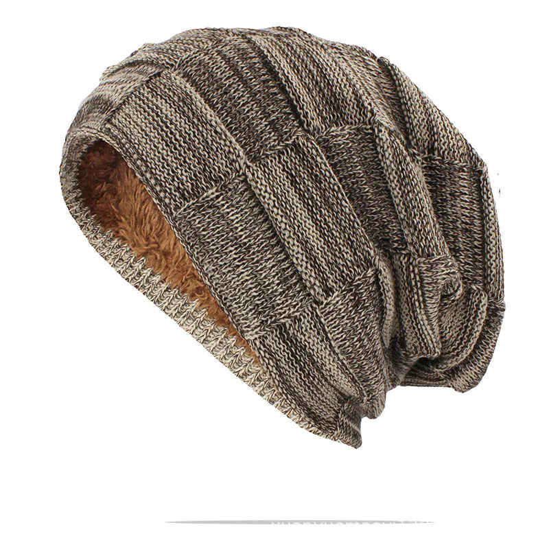 Unisex Textured Slouchy Knit Beanie β Stretch Winter Hat with Relaxed Patchwork Design