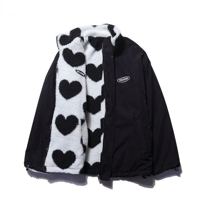 Reversible Heart Print Jacket