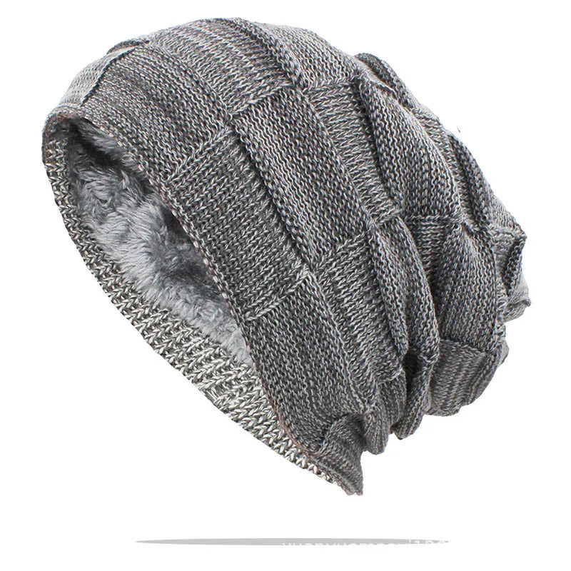 Unisex Textured Slouchy Knit Beanie β Stretch Winter Hat with Relaxed Patchwork Design
