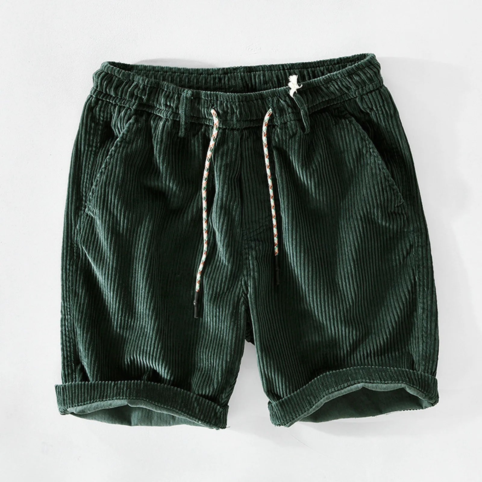 Adjustable Waist Corduroy Shorts