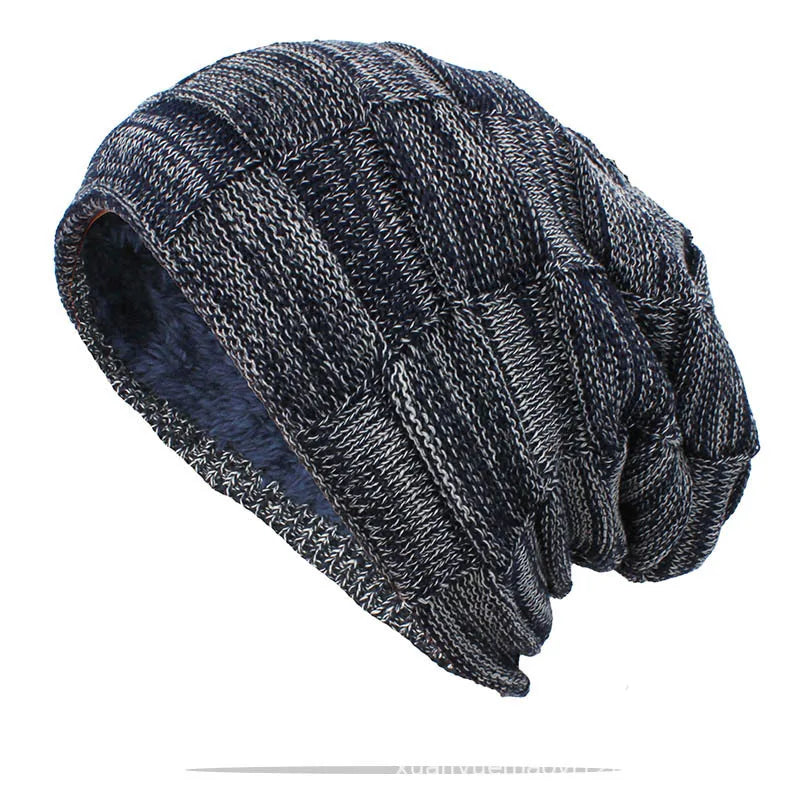 Unisex Textured Slouchy Knit Beanie β Stretch Winter Hat with Relaxed Patchwork Design