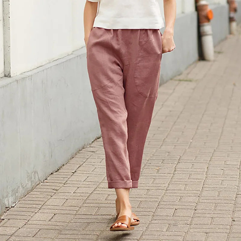 Ava | Wide-Leg Pants with Elastic Waistband