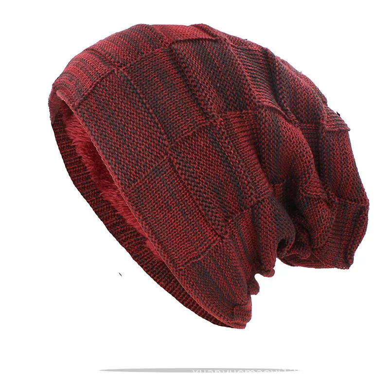 Unisex Textured Slouchy Knit Beanie β Stretch Winter Hat with Relaxed Patchwork Design