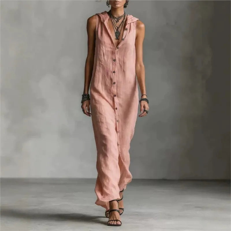 Penélope | Elegant and Casual Midi Dress with V-Neck