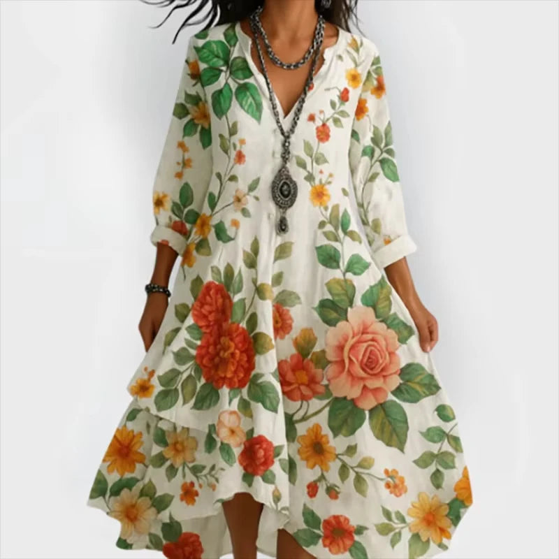 Celeste | Textured Floral Dress