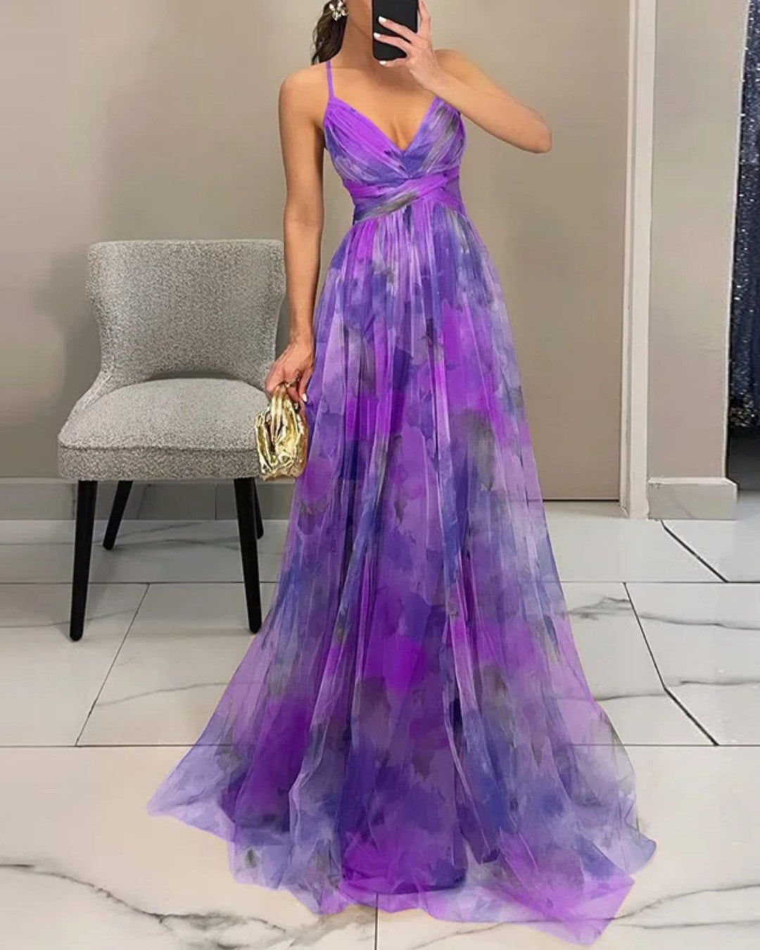 Naomi | Floral Chiffon Maxi Dress
