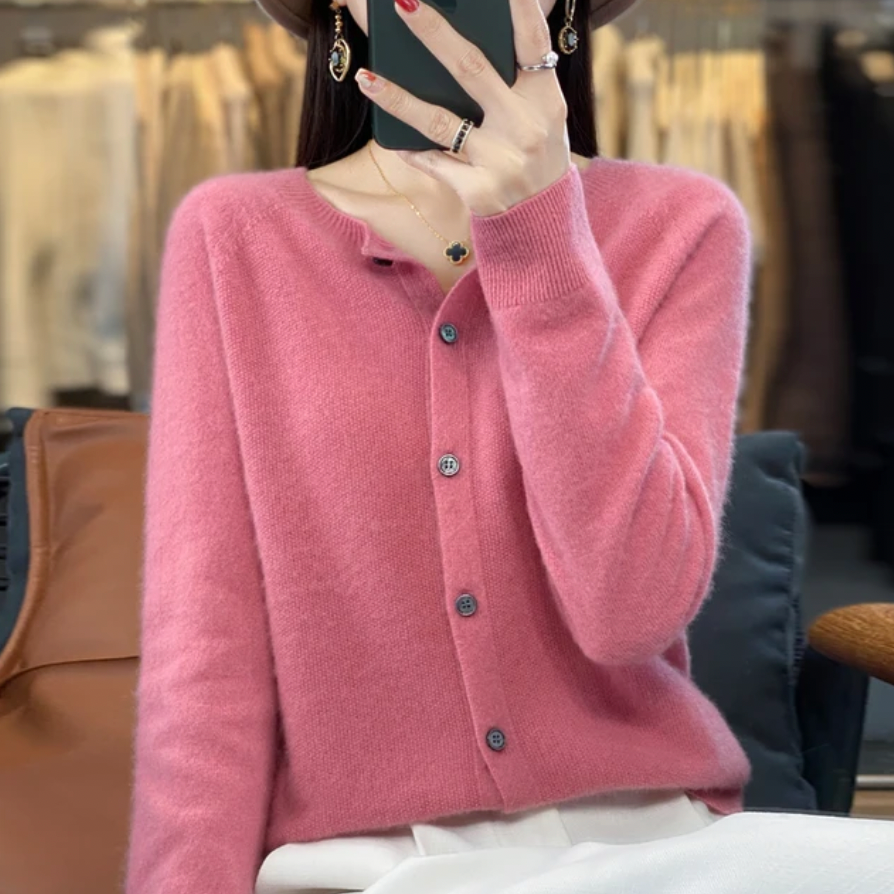 Ethan | Merino Wool Crewneck Cardigan