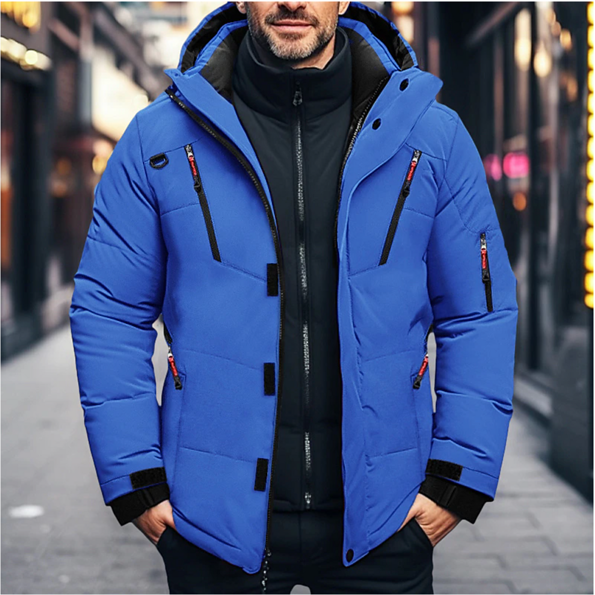 Waterdichte winterparka met capuchon voor heren – Geïsoleerde jas met meerdere zakken voor in de stad en buiten bij koud weer