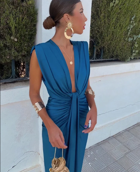 Selena | Fiery Draped Dress