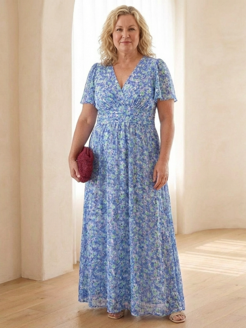 Naomi | Floral V-Neck Maxi Dress