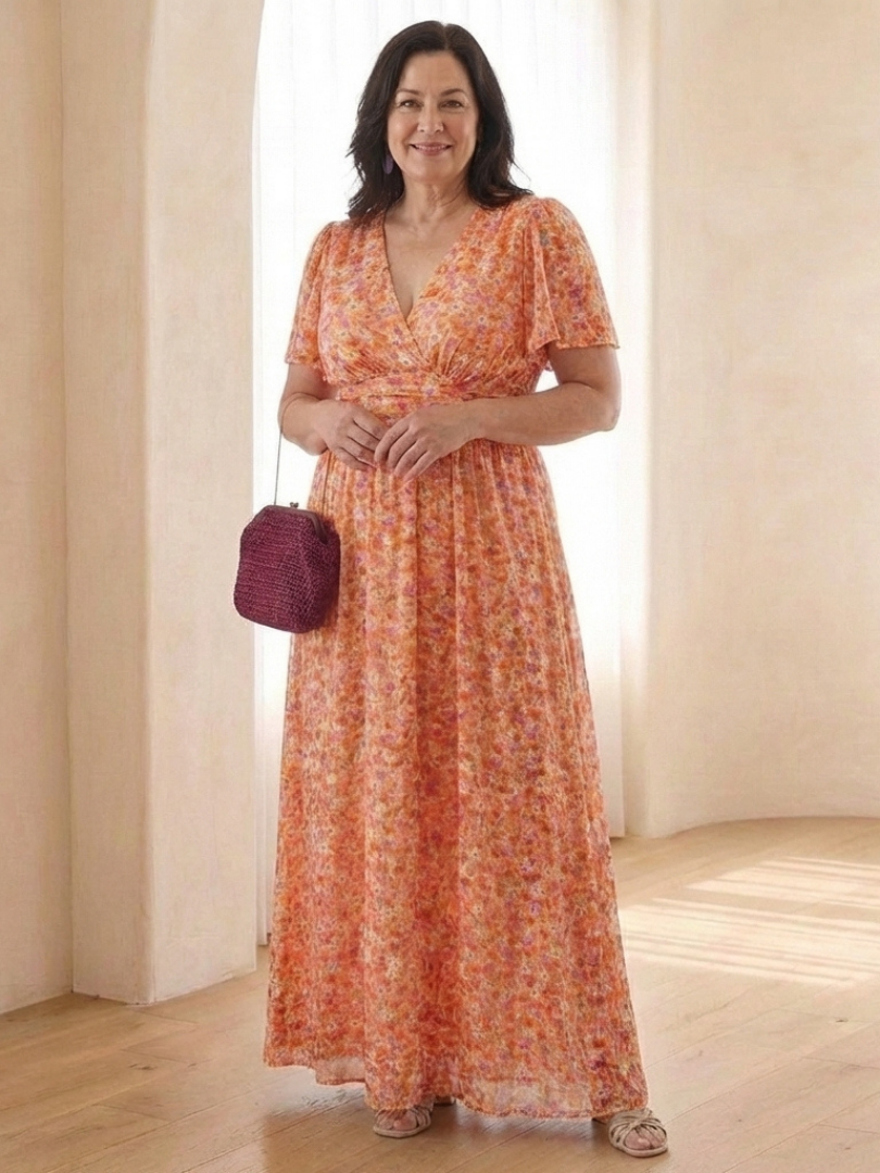 Naomi | Floral V-Neck Maxi Dress