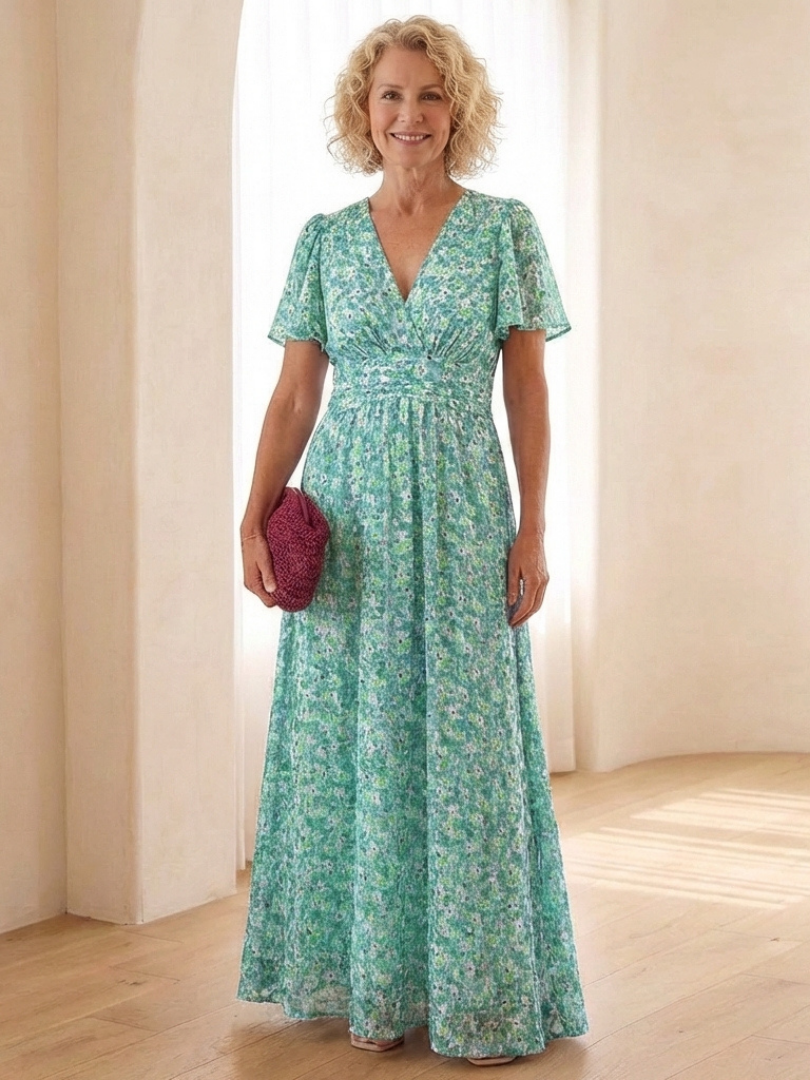 Naomi | Floral V-Neck Maxi Dress
