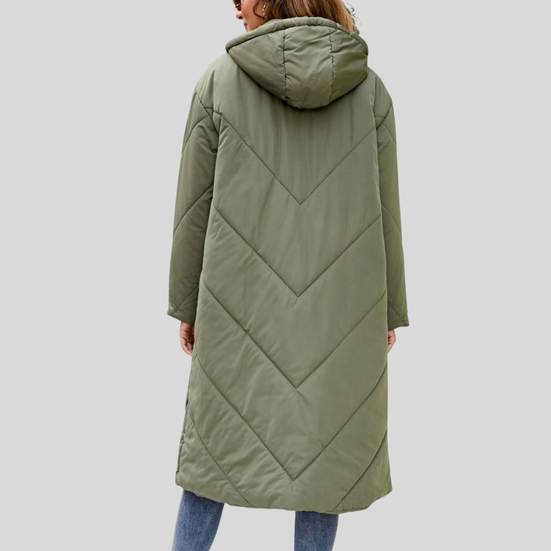 Women’s Maxi Puffer Coat – Oversized Hooded Layer for Full-Length Winter Coverage