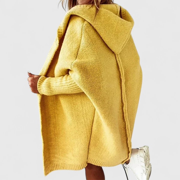 Nora | Hooded Textured Knit Cardigan