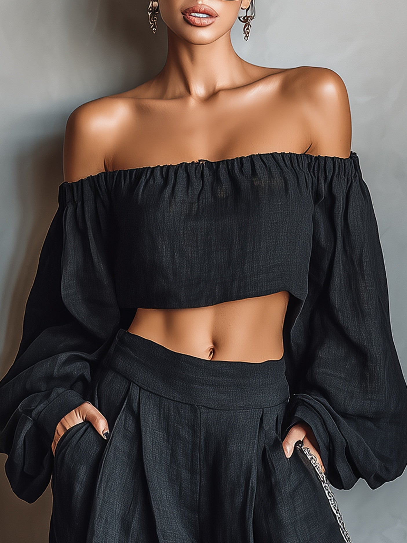 M&H | Two-Piece Wide-Leg Pants Set