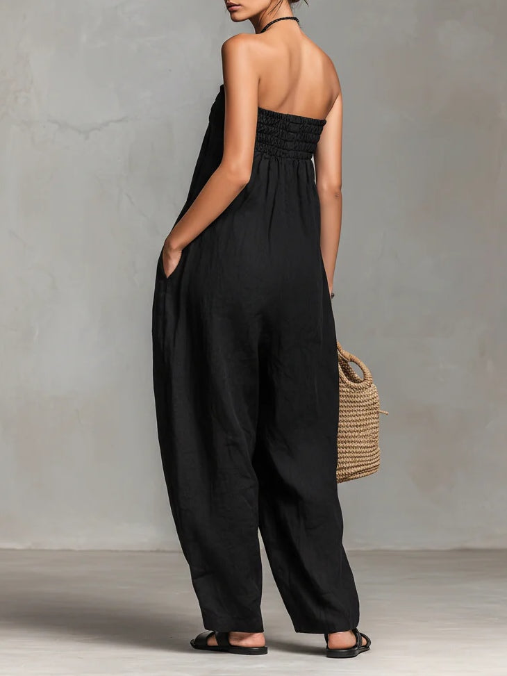 M&H | Strapless Knot-Front Jumpsuit
