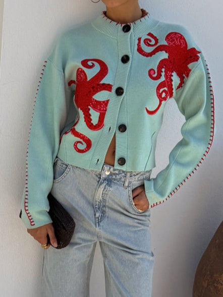 Monica | Cardigan with Octopus Motif