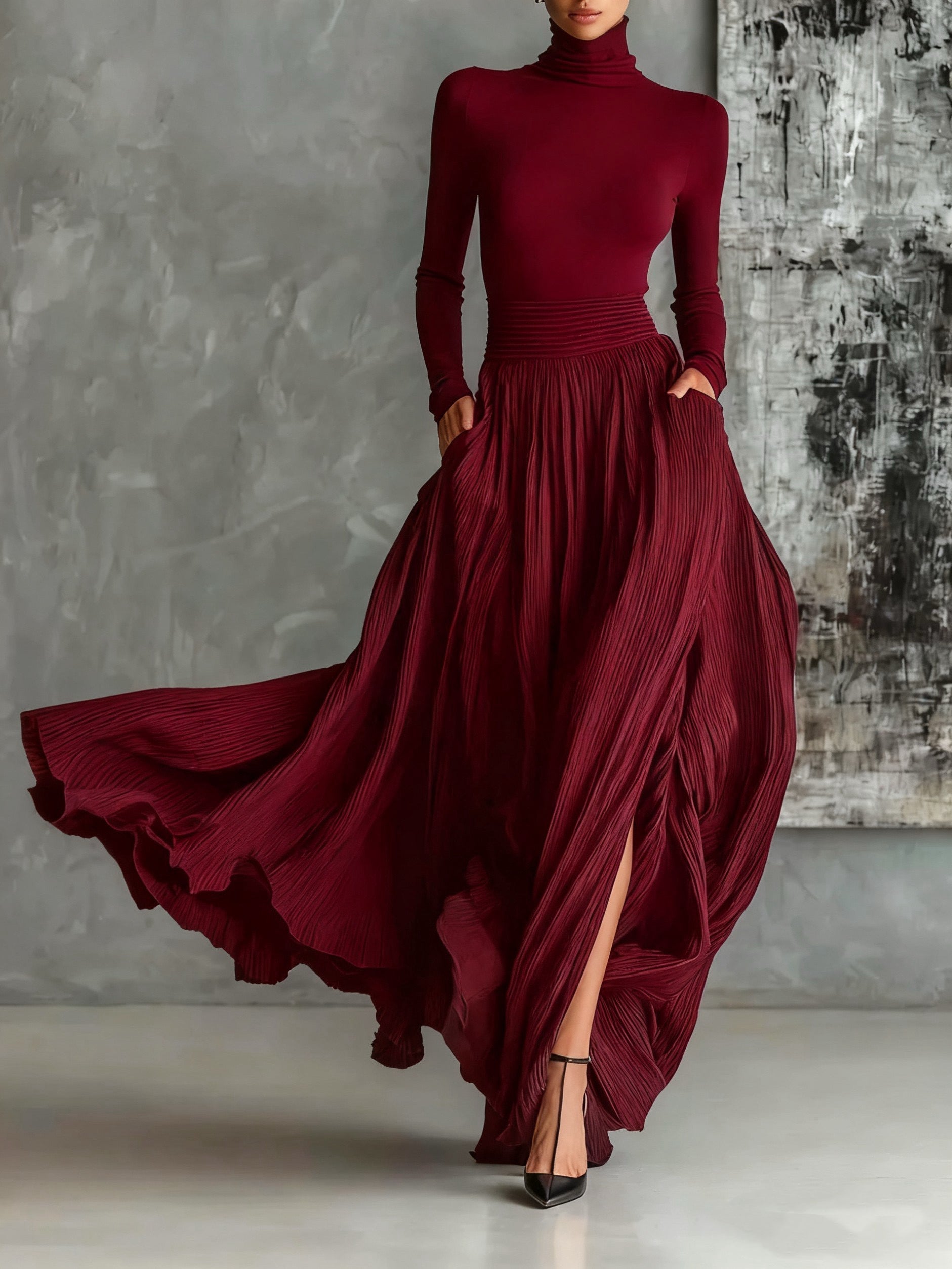 M&H | Two-Piece Set with Pleated Skirt