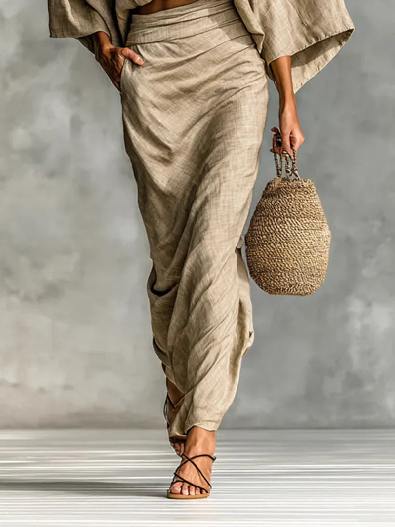 Imani | 2-Piece Set with Batwing Top & Maxi Skirt