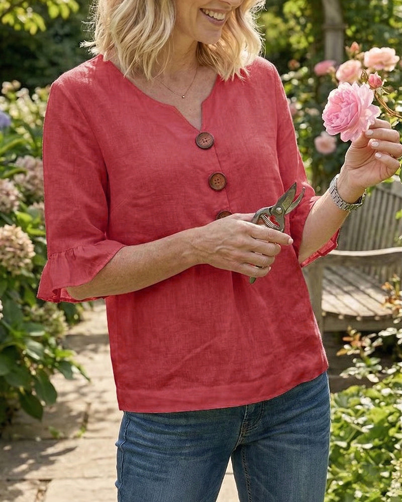 Evelyn | Cotton-Linen Blouse