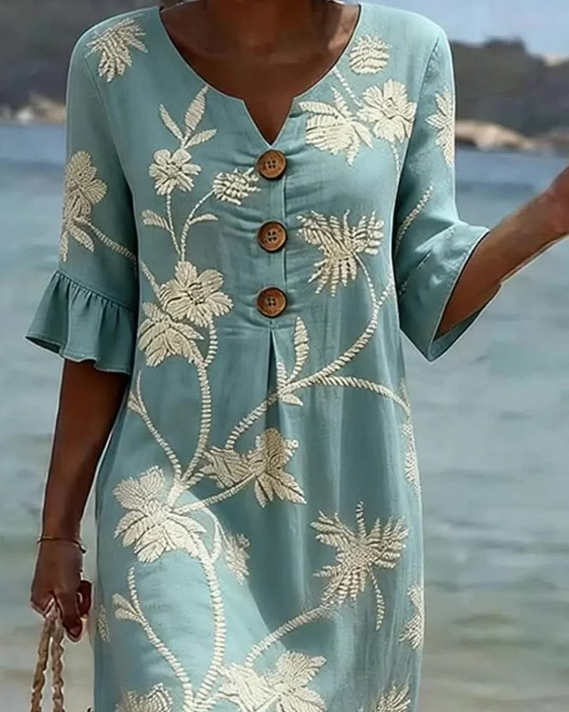Sofia | A-Line Cotton-Blend Mini Dress