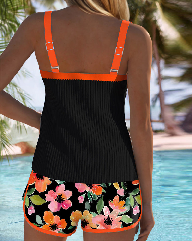Monica | Two-Piece Tankini Set with Relaxed-Fit Beach Pants