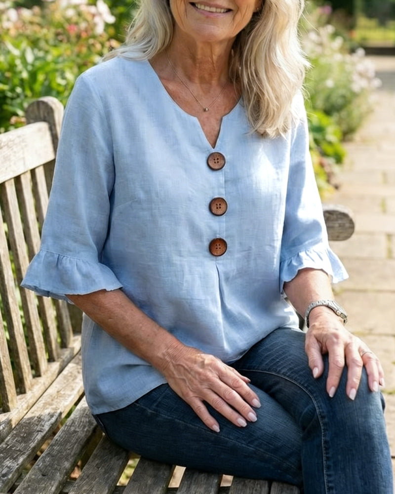 Evelyn | Cotton-Linen Blouse