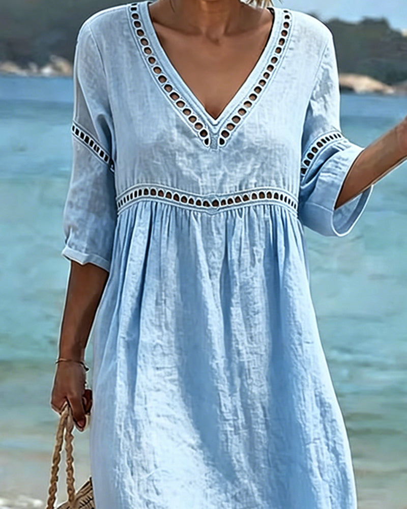 Amelia | Cotton A-Line Midi Dress