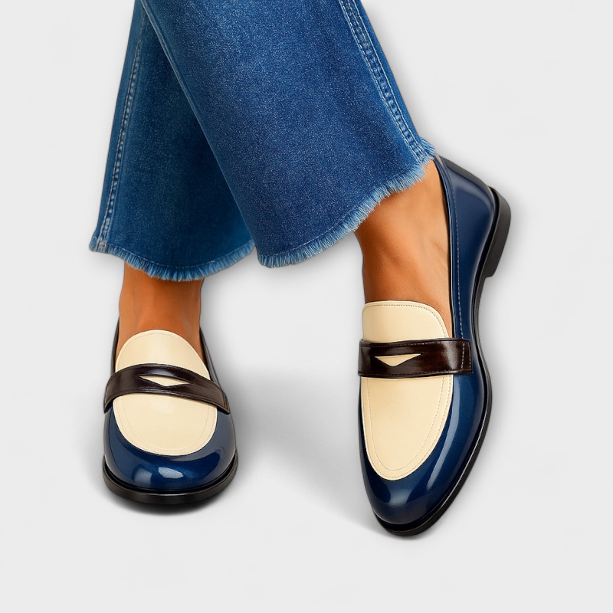 Two-Tone Slip-On Loafers