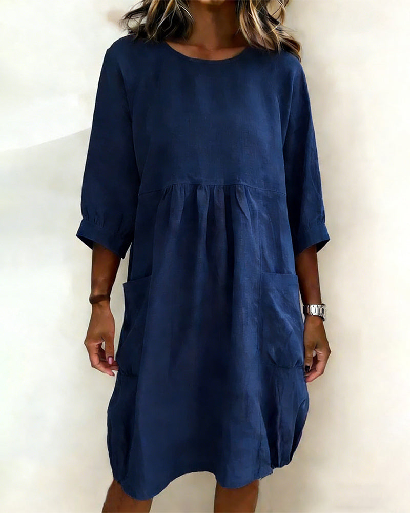Three-Quarter Sleeve Dress