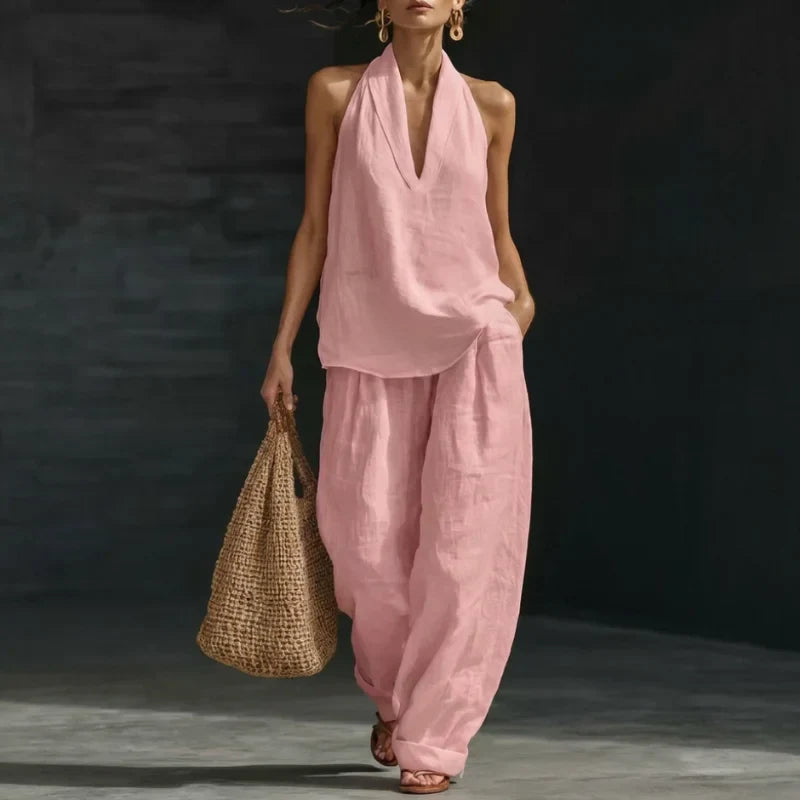 Ava | Linen-Textured Two-Piece Set