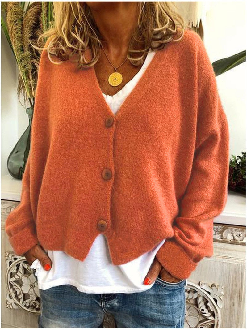 Aisha | V-Neck Button-Front Knit Cardigan