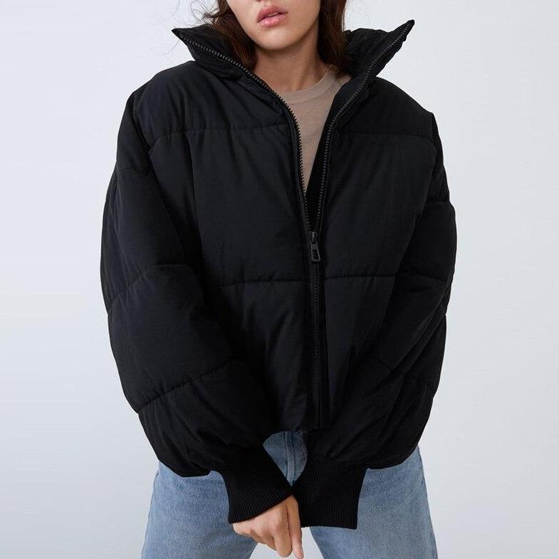 Women’s High-Collar Puffer Jacket – Water-Resistant Relaxed Layer for Everyday Winter Wear