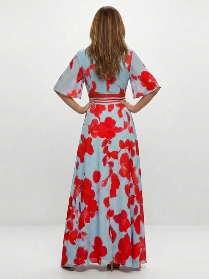 Sofia | V Neck Floral Maxi Dress