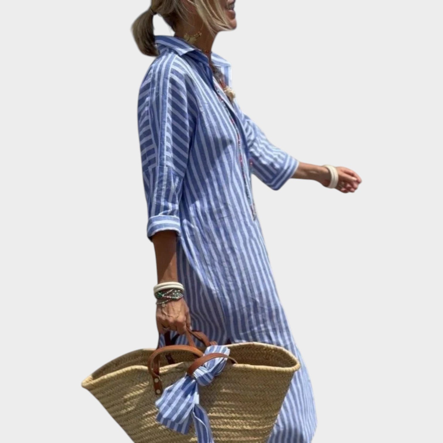 Jasmine | Midi Shirt Dress, Bohemian Geometric Print