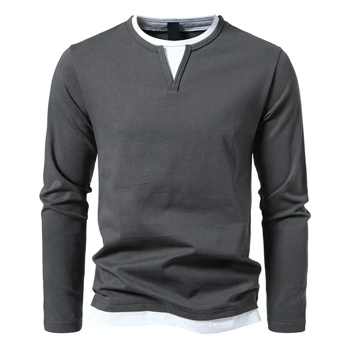 Combed Cotton Long-Sleeve T-Shirt