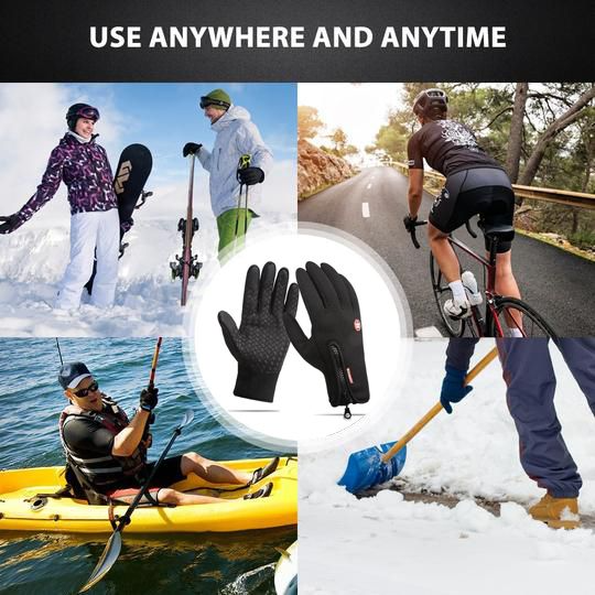 Winter Gloves with Three Layer Insulation and Silicone Grip