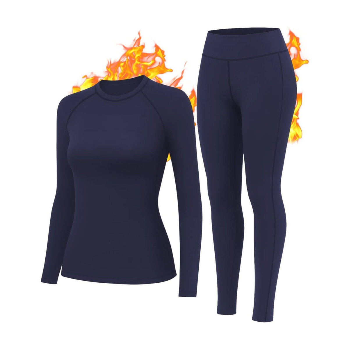 Womens Thermal Underwear, Fleece Lined Leggings Long Johns Set for Winter Cold Weather Warmth