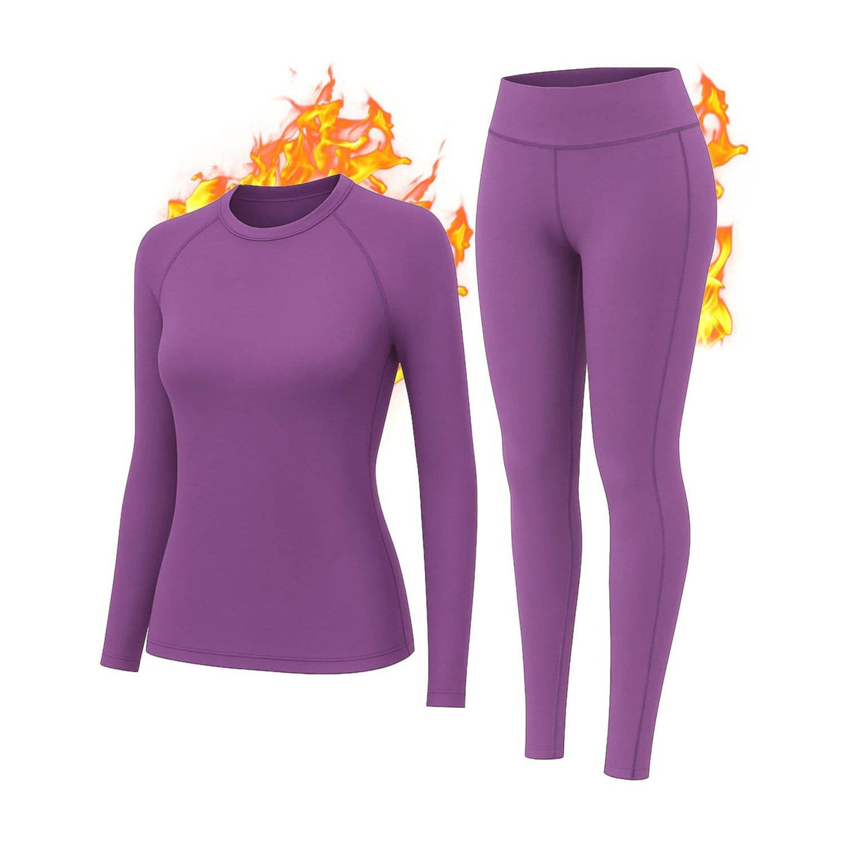 Womens Thermal Underwear, Fleece Lined Leggings Long Johns Set for Winter Cold Weather Warmth