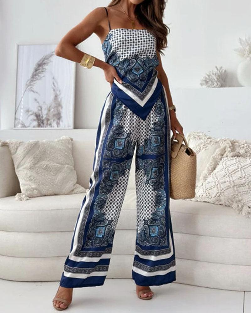 M&H | Vest & Pants Set with Lace-Up Detail