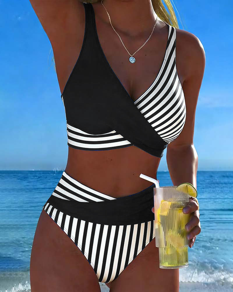 Harper | High-Waisted Striped Bikini