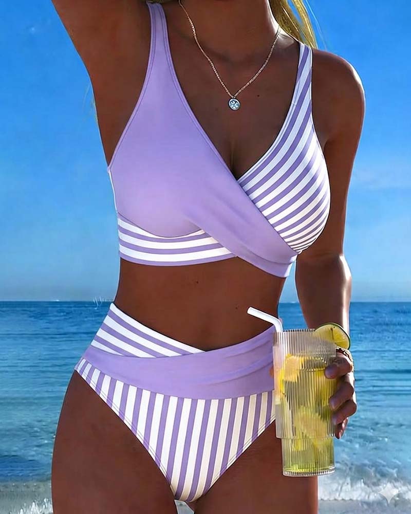 Harper | High-Waisted Striped Bikini