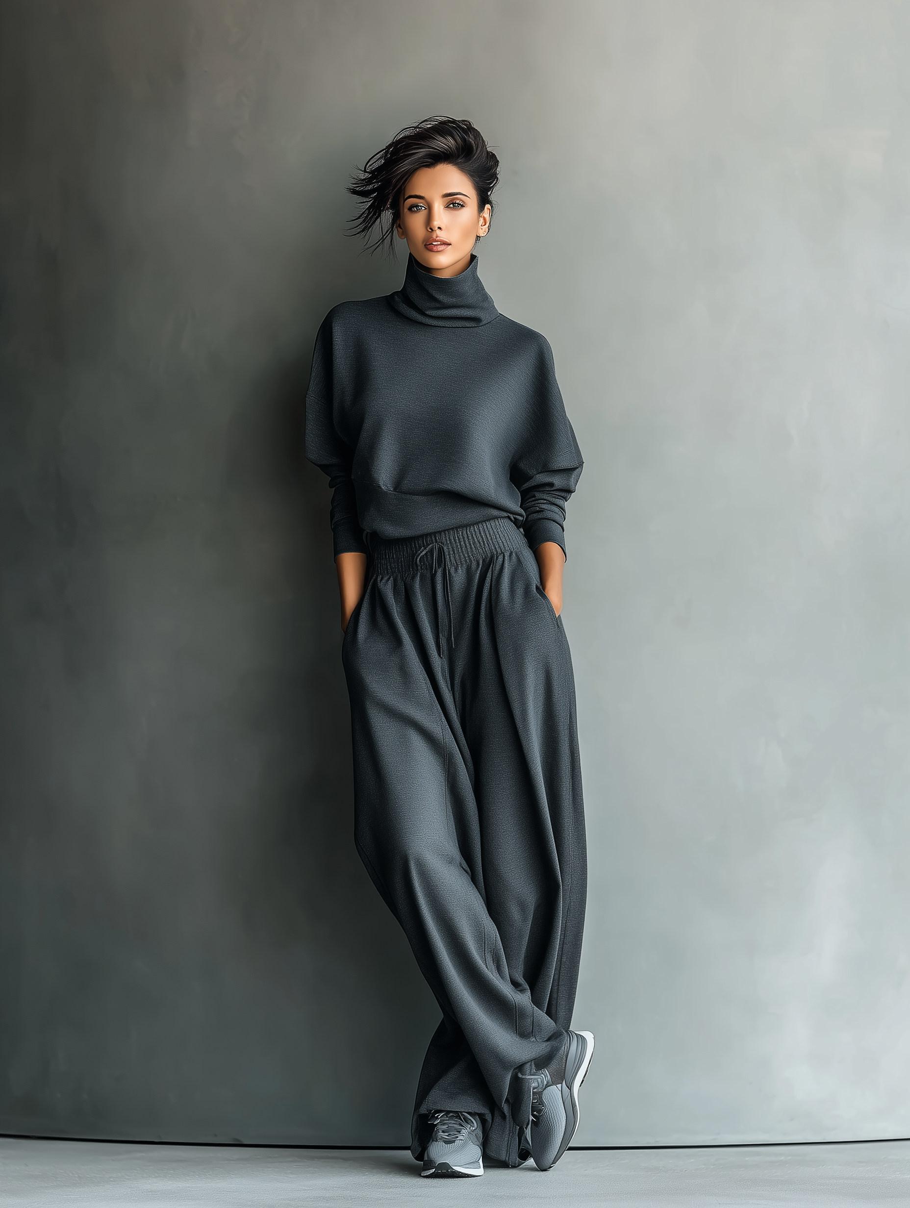 Knit Ensemble Wide Leg Pants