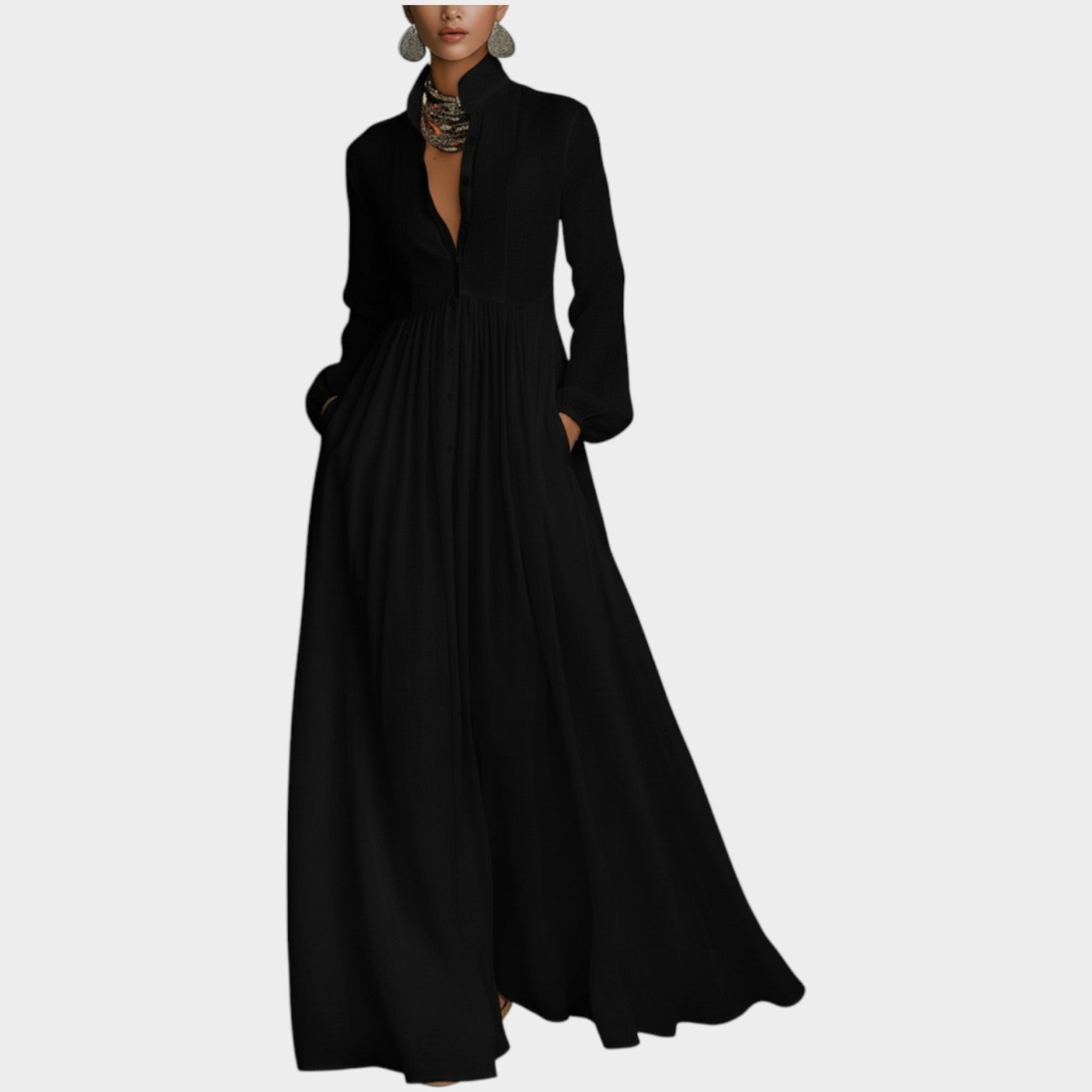Madison | Button-Front Maxi Shirt Dress