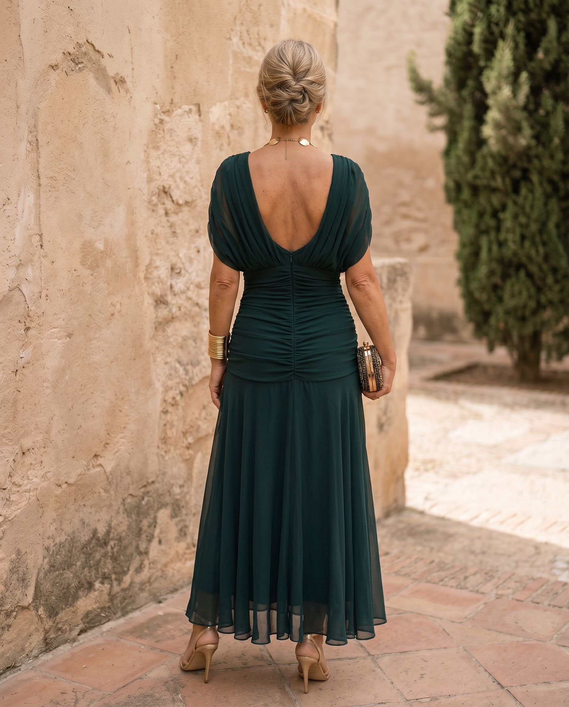 Imani | Pleated-Waist Maxi Dress