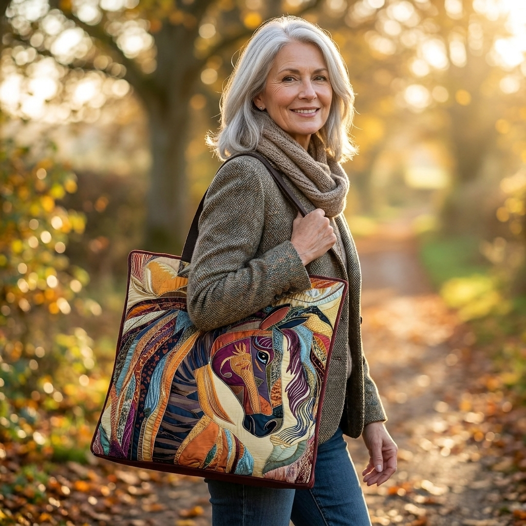 Artisanal Bag - Multicolored Mosaic Horse