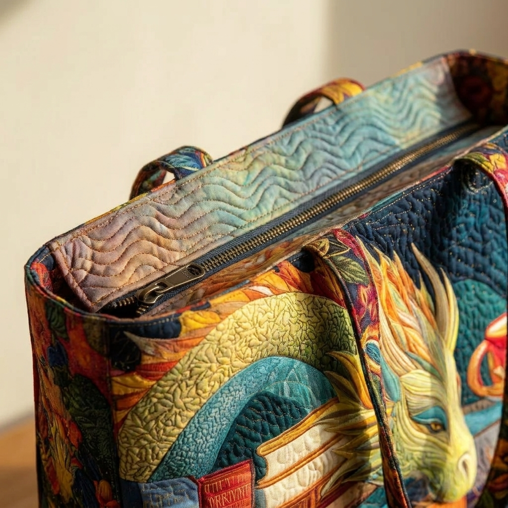 Artisan Bag - Dragon Reader with Books and Mugs